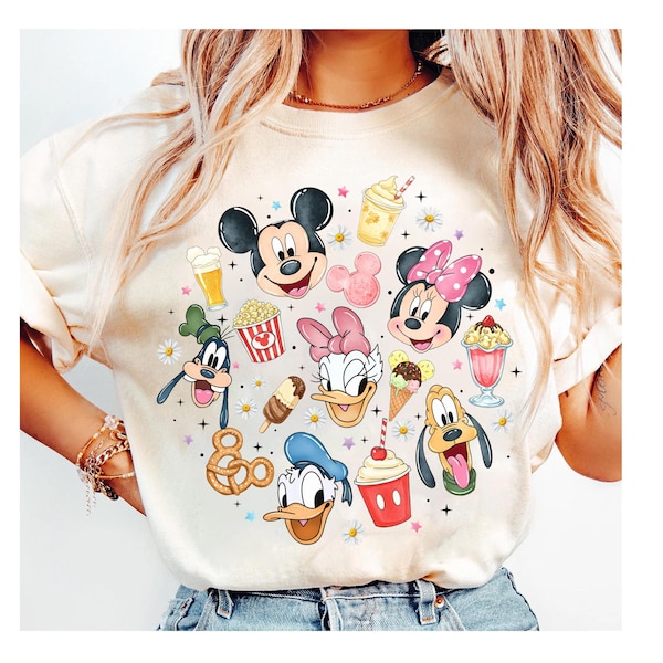 Disney Watercolor Mickey And Friends Snacks Shirt, Disney Snacks Shirt, In My Snack Era Tee, I'm Just Here For The Snacks, Epcot Snacks Tee