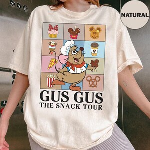 Grappige Gus Gus Mouse The Snack Tour vintage T-shirt, Disney Assepoester Princes Gus Gus ziet eruit als een snack T-shirt, Disneyland outfit gezinsuitje