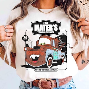Disney Pixar Cars Tow Mater Towing Service T-shirt, Radiator Springs Tee, Disney Cars Boy's Shirt, Cars Land Shirt, Disneyland Matching Tee image 1