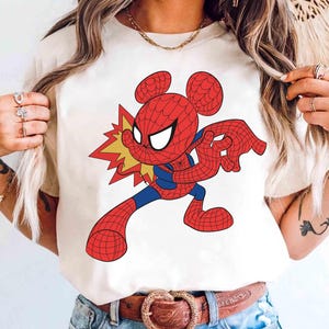 Maglietta Disney Mickey Spider, maglietta Disney Mickey Spiderman, maglietta per bambini Disney Spider, maglietta Disney Marvel Spider, Topolino e i suoi amici, fan MCU immagine 3