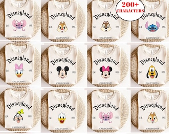 Anpassen Disney alle Charaktere Shirt, Disneyland Est 1955 Shirt, Mickey & Friends T-Shirt, Disney-Gruppen-Shirt, personalisierte Disney passende T-Shirt