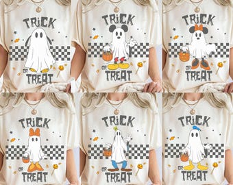 Disney Vintage Mickey And Friends Ghost Halloween Tee, Trick or Treat Shirt, Disney Ghost Characters, Disney Mickey's Not So Scary Party Tee