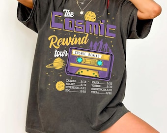 Koszulka z kasetą Cosmic Rewind Tour, Strażnicy Galaktyki, Epcot Star Wars, atrakcja w parku rozrywki, wycieczka dla dziewczynek Disneya, koszulka Magic Kingdom