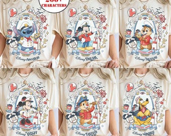 Maglietta personalizzata per la crociera Disney "Let's Cruise Mickey & Friends Family Cruise Trip", Disney Wish Dream, Wonder Fantasy, Disney Cruise Group