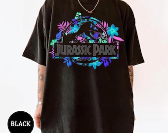 Jurassic Park shirt met tropische bloemen logo, Jurassic World Rebirth T-shirt, shirt tyrannosaurus, shirt retro dinosaurus T-Rex, T-shirt jaren 90 dino