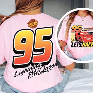 Retro Two Sided Lightning Mcqueen Comfort Colors Shirt, Disney Cars Shirt, Disney Pixar Cars Shirt, Cars Family Vacation 2026 Tee, WDW Trip image 4