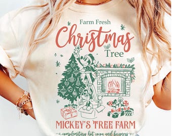 Vintage Mickey’s Tree Farm Christmas Shirt, Disney Christmas Trees Tee, Mickey & Friends Holiday Comfort Colors Shirt, Farm Fresh Xmas Shirt