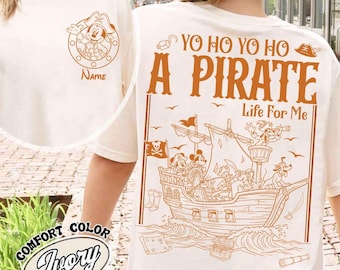 2-sided Mickey and Friends Disney Pirates Shirt, Yo Ho Yo Ho A Pirate's Life for Me, Pirates of the Caribbean Tee, Disney Cruise Family Trip