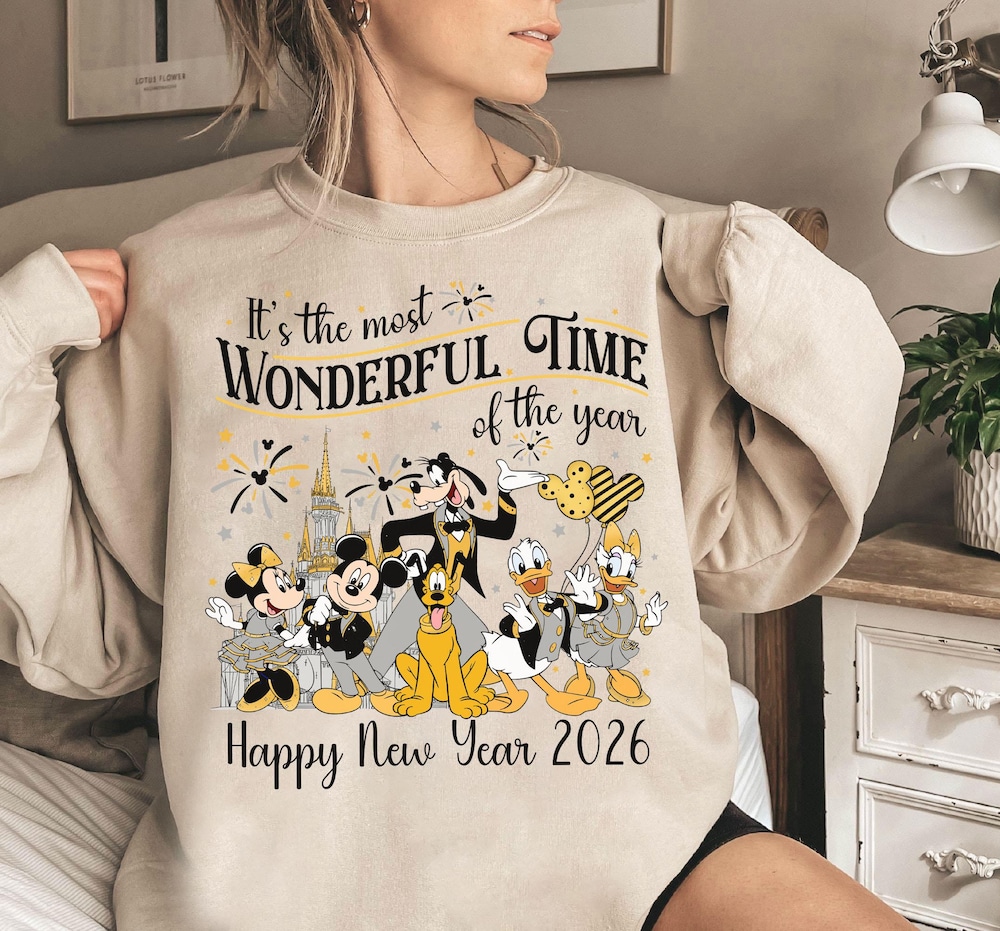 Disney Mickey And Friends Happy New Year Shirt, The Most Wonderful Time Of The Year Disney Happy New Year Tee, New Year 2026 Family Shirt Bespoketshirt