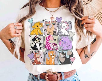 Disney Cats Mickey Balloons T-shirt, Cheshire Lucifer Yzma Cat, The Aristocats Shirt, Disney Cat Lovers Tee, Disneyworld Trip Family Shirt