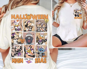 Maglietta personalizzata Disney Cruise Line Halloween High On The Seas Disney, maglietta coordinata Disney Topolino e i suoi amici Halloween, Disney Halloween