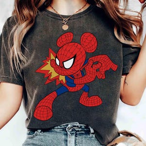 Maglietta Disney Mickey Spider, maglietta Disney Mickey Spiderman, maglietta per bambini Disney Spider, maglietta Disney Marvel Spider, Topolino e i suoi amici, fan MCU immagine 1