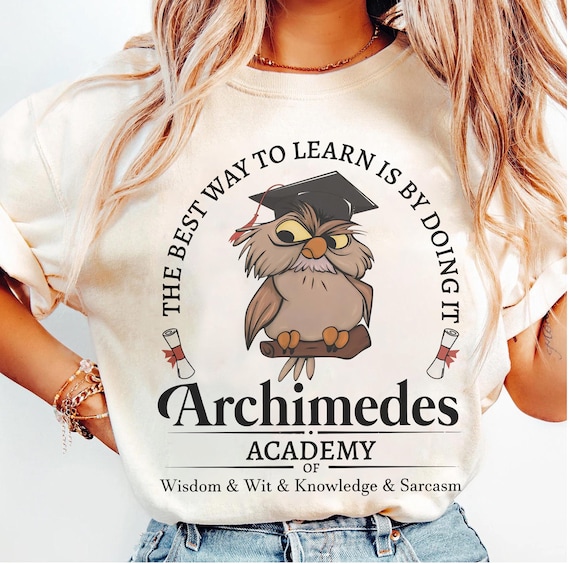 Disney Archimedes Academy Knowledge Sarcasm Shirt Sword In The Stone Owl Tee, The Sword in the Stone Tee, Archimedes Funny Tee Disney Family