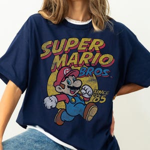 Vintage Super Mario Bros Gaming Funny Gamer T-Shirt, Mario Since 85 for Gamer, Universal Studios Hollywood Super Mario Costume Matching Tee image 3