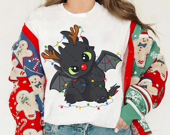Universal World How To Train Your Dragon Toothless Christmas Lights Shirt, Cute Toothless Christmas Shirt, Toothless Dragon Tee, Disney Tee