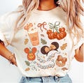 Retro Coquette Bow Disney Halloween Pumpkin Shirt, Disney Autumn Coffee Tis The Season, Disney Fall Vibes Shirt, Disneyland Halloween Shirts