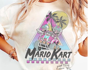 Maglietta Nintendo Vintage Super Mario Kart 1992, Maglietta Mario e Luigi Good Time Since 92, Maglietta coordinata per la famiglia con costume di Super Mario