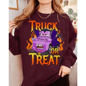 Disney Pixar Cars Halloween Tow Mater Vampire Truck Or Treat Shirt, Mater Halloween Costume T-shirt, Cars Halloween Group Matching Tee image 6
