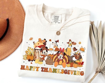 Disney Mickey and Friends Happy Thanksgiving  Shirt, Thanksgiving Matching Tee, Happy Thanksgiving, Disney Fall Vibes Tee, Funny Turkey Tee