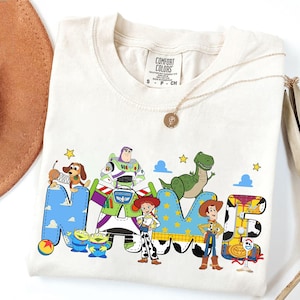 Custom Name Kids Toddler Toy Story T-shirt, Personalized Disney Buzz Woody Jessie Shirt, Custom Birthday Boy Girl Tee, Disneyland Trip Shirt
