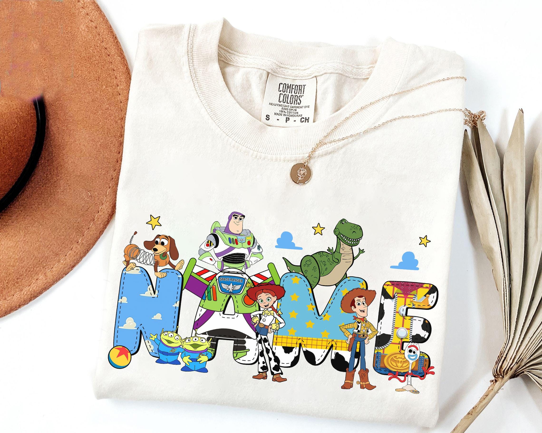 Maglietta Toy Story Con Nome Personalizzato, Maglietta Ricamata Per Neonati, Bambini Piccoli, Bambini Pixar, Abbigliamento Buzz Lightyear, Top Woody, Manica Corta Da Cowboy - Italia