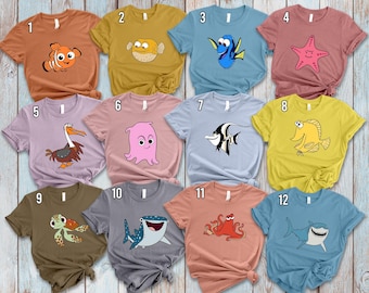 Disney Pixar Finding Nemo Characters Halloween Costume Shirt, Mickey's Not So Scary Party, Disney Halloween Family Cosplay Matching Tee