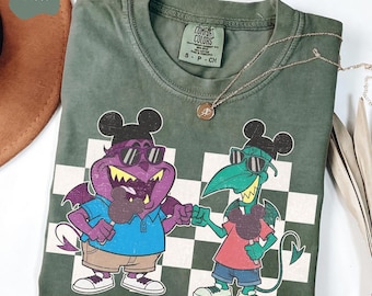 Disney Comfort Colors Pain and Panic Checkered T-Shirt, Hercules Shirt, Retro Disneyland Family Matching Shirt, Disney Couple Matching Tee