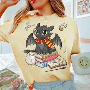 Toothless Vintage Shirt, Epic Universe Toothless Shirt, Toothless Gryff Costume Witch Halloween Shirt, Night Fury Wizard Universal Studios image 7