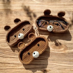 Bear Eyeglasses Holder Crochet Pattern, Easy Crochet Pattern (US term), Crochet Glasses Case, Eyeglass Tray, Case Holder Pattern