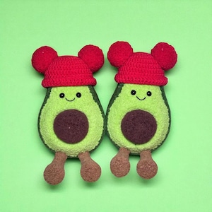 Avocado knuffel haakpatroon, schattig gevuld fruit speelgoed, amigurumi kawaii cadeau, grappig avocado decor voor kinderen of koppels