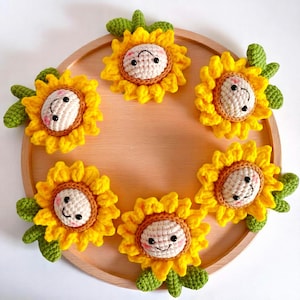 Gehaakt patroon zonnebloem, haakpatroon bloemenmand, haakpatroon bloemen plant, roos amigurumipatroon, boeketpatroon