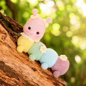 Worm Crochet Pattern, Worm Caterpillar Amigurumi Crochet Pattern, Centipede Pattern Plushie Toy, Easy Beginner Friendly Crochet Pattern