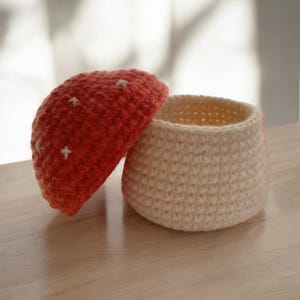 Crochet Pattern Mushroom Storage Box, Mushroom Crochet Pattern Amigurumi, Easy Crochet Mushroom Plushie, Instant Digital Download