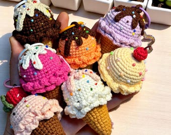 ミニアイスクリームコーン編みぐるみの編み図（PDF） - Etsy 日本