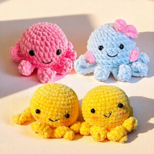 Octopus Crochet Pattern, Amigurumi Octopus Tutorial, Sea Creatures Pattern, Ocean Animals Toy Pattern, Easy Beginner Friendly Pattern