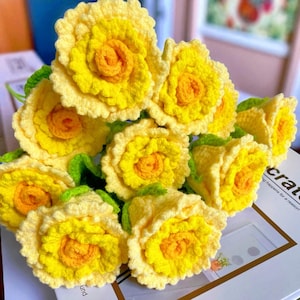 Blumenstrauß Häkelmuster, Blumenkorb Häkelanleitung, Sonnenblume Amigurumi Muster, Strauß Muster, Geschenk für Pflanzenliebhaber
