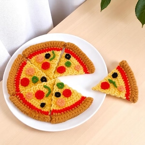 Pizza Crochet Pattern, Amigirumi Pizza Fast Food Plushie Pattern, DIY Play Food Gift, Easy Beginner Friendly Pattern, PDF Instant Download