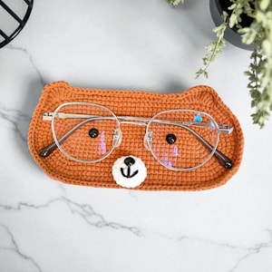 Bunny And Bear Eyeglasses Holder Crochet Pattern, Easy Crochet Pattern Rabbit, Crochet Glasses Case, Eyeglass Tray, Case Holder Pattern