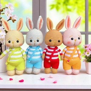 Crochet Pattern Bunny Rabbit, Crochet Bunny Amigurumi Pattern PDF, Amigurumi Easter Rabbit, Cute Animals Pattern, Pattern Easter Bunny