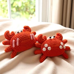 Crab Crochet Pattern, Plush Yarn Amigurumi Tutorial, Beginner Friendly Sea Animals Pattern, Easy Ocean Creatures Pattern, Aquatic Toy DIY