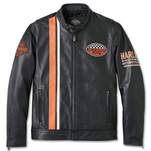 Harley Davidson Herren Schwarz 120-jähriges Jubiläum Motorradjacke Echtes Rindsleder Lederjacke Biker Winter Outfit Mode Geschenk für Fahrer