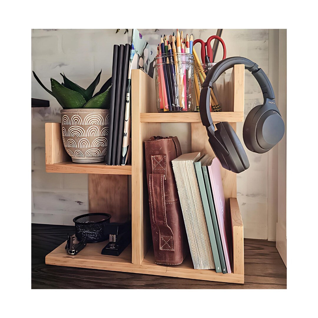 Handmade Wooden Office & Desk Storage Organizer for Kitchen, Bathroom ...