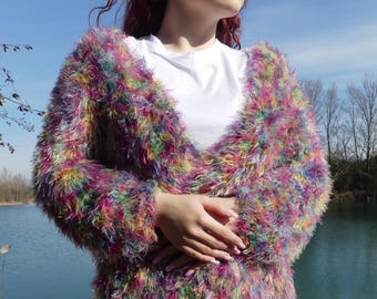 Handmade Knitted Cardigan – Soft and Warm Vest – Unique Gift