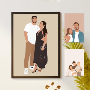 Retrato sin rostro, ilustración personalizada, foto personalizada, ilustración fotográfica, retrato personalizado, regalo para novio, regalo para novia, pared