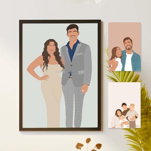 Custom Digital Cartoon Portrait Faceless Illustration ASAP. Family Portrait. Personalized Gift. Cartoon Family Portrait.