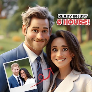 Couples Portraits, Custom Cartoon Pixar Style Portrait from Photo, Digital 3D Portrait, Become a Pixar Character, Valentine Day Couple Gift
