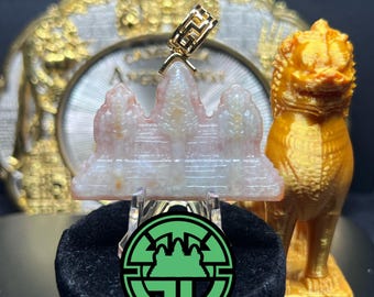Cambodian Jade Angkor Wat Temple  Pendant