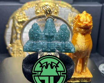 Cambodian Jade Angkor Wat Temple  Pendant