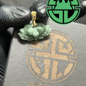 Lotus Green Jade Pendant