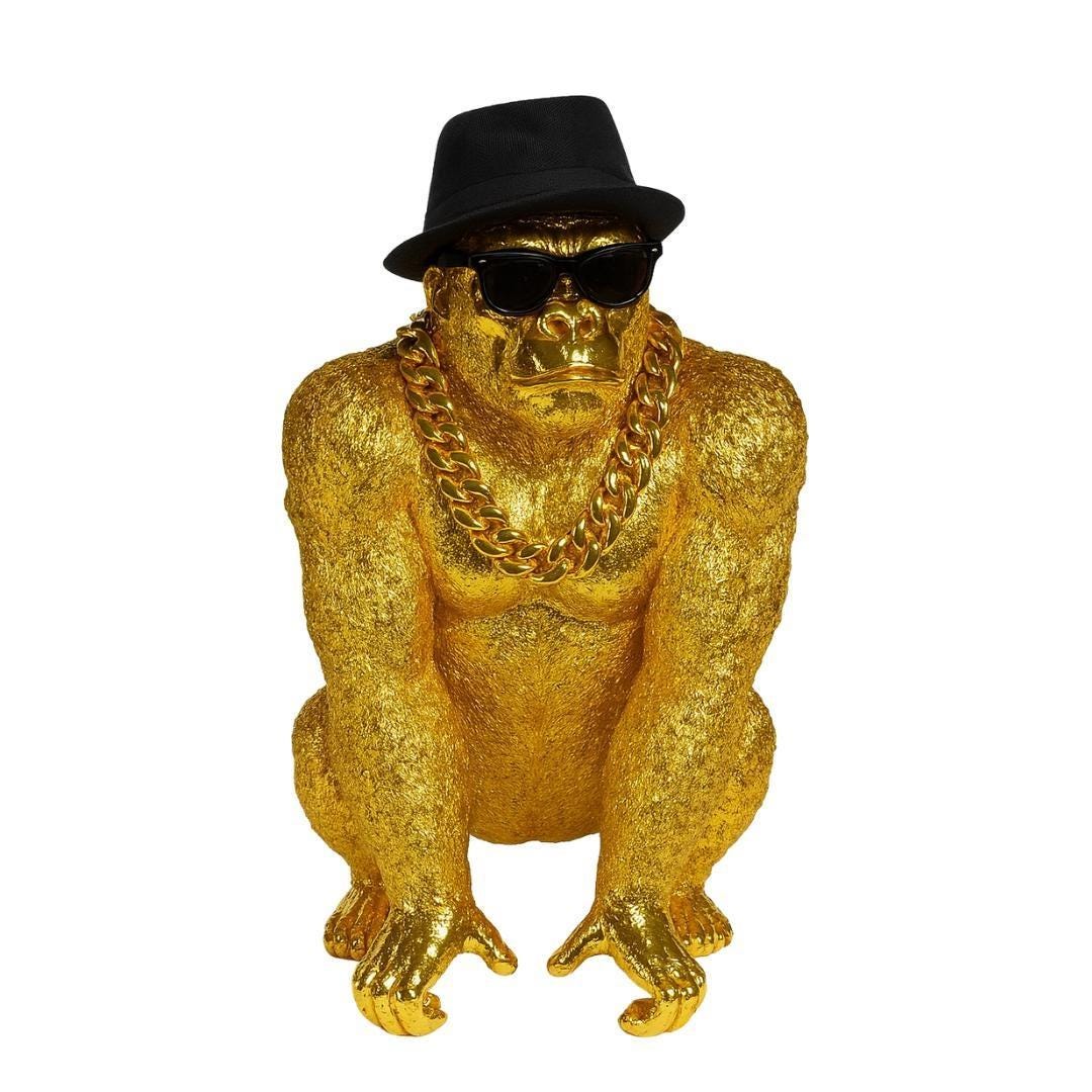 Bongo Gold – XXL Golden Gorilla Statue by Augustin Oro – High-end ...